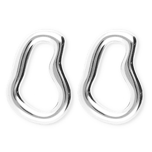 BY31&reg; Boucles d'oreilles / puces en acier Inox irr&eacute;gulier Argent&eacute;