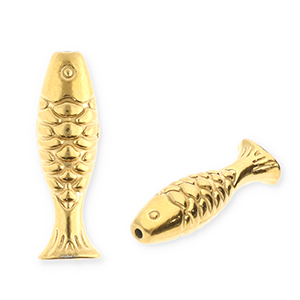 Perles en acier Inox poisson Dor&eacute;