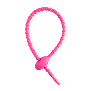 Appr&ecirc;ts color&eacute;s colliers de serrage en silicone Rose fonc&eacute;