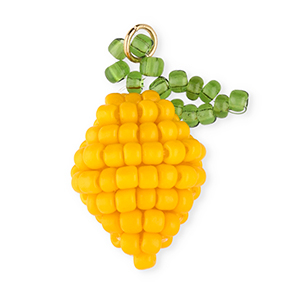 BY31&reg; Breloques en perles de verre citron Jaune chaud-vert