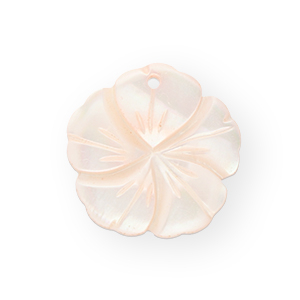 Breloque coquillage fleur Rose p&ecirc;che
