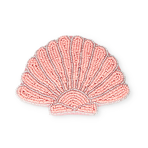 Porte monnaie coquille Transparant doublure argent&eacute;-rose saumon