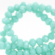 Perles &agrave; facettes 8x6mm disque Heishi Turquoise-pearl shine coating