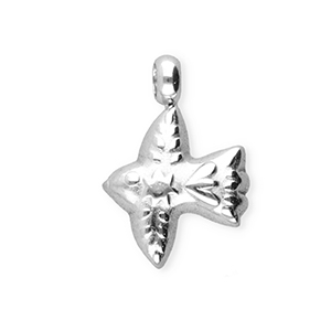 BY31&reg; Breloques en acier Inox oiseau Argent&eacute;