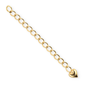 BY31&reg; Appr&ecirc;ts en acier inox cha&icirc;nette d'extension m&eacute;daillon coeur Argent&eacute;