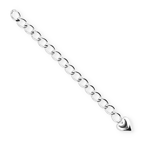 BY31&reg; Appr&ecirc;ts en acier inox cha&icirc;nette d'extension m&eacute;daillon coeur Argent&eacute;