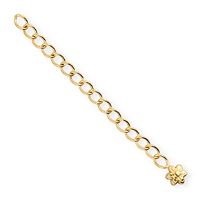 BY31&reg; Appr&ecirc;ts en acier inox cha&icirc;nette d'extension m&eacute;daillon fleur Dor&eacute;