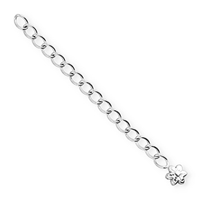 BY31&reg; Appr&ecirc;ts en acier inox cha&icirc;nette d'extension m&eacute;daillon fleur Argent&eacute;