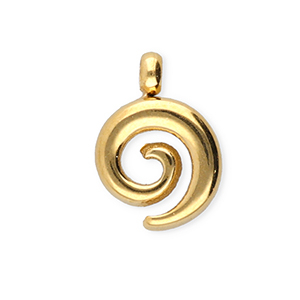BY31&reg; Breloques en acier Inox spirale Dor&eacute;