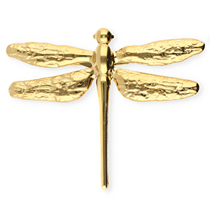 Broches accroche-regard en acier inox libellule Dor&eacute;