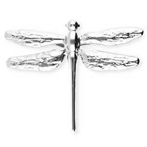 Broches accroche-regard en acier inox libellule Argent&eacute;
