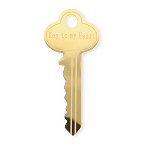 Broches accroche-regard en acier inox cl&eacute; ''Key to my heart'' Dor&eacute;