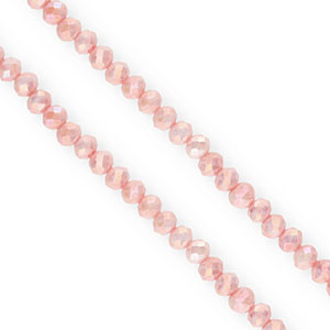 Perles &agrave; facettes 4x3 mm disque Rose saumon-AB coating