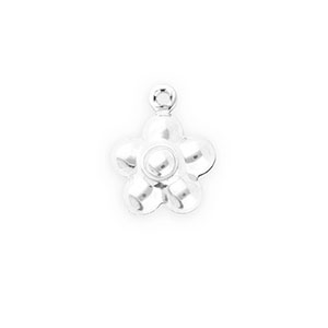 Breloques en acier Inox fleur Argent&eacute;