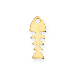 Breloques en acier Inox ar&ecirc;te de poisson Dor&eacute;