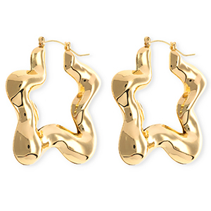 Boucles d'oreilles&nbsp;/&nbsp;cr&eacute;oles accroche-regard &eacute;toile avec tige en acier inoxydable Dor&eacute;