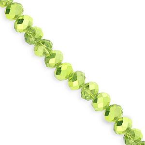 Perles &agrave; facettes 8x6&nbsp;mm disque Heishi Vert-pearl shine coating