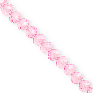 Perles &agrave; facettes 8x6&nbsp;mm disque Heishi Rose clair