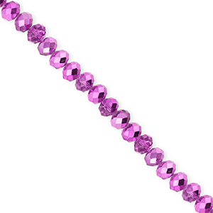 Perles &agrave; facettes 4x3&nbsp;mm disque Heishi Violet orchid&eacute;e-pearl shine coating