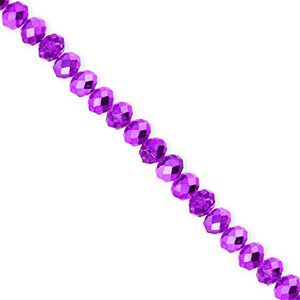 Perles &agrave; facettes 4x3&nbsp;mm disque Heishi Violet fonc&eacute;-pearl shine coating