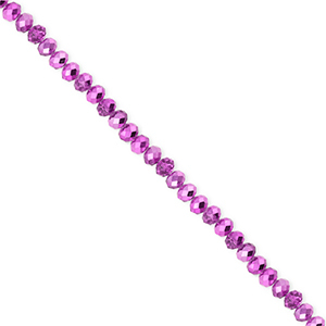 Perles &agrave; facettes 3x2&nbsp;mm disque Heishi Violet orchid&eacute;e-pearl shine coating