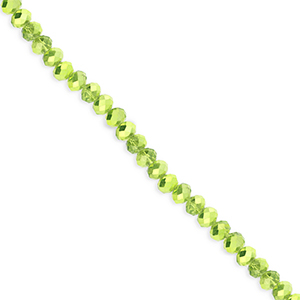 Perles &agrave; facettes 3x2&nbsp;mm disque Heishi Vert-pearl shine coating