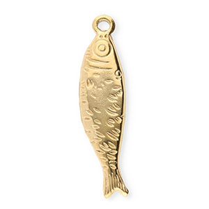 Breloques en acier Inox poisson Dor&eacute;