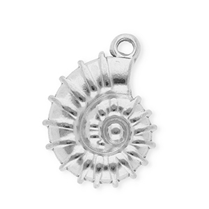 Breloques en acier Inox rond avec &eacute;toile de mer Argent&eacute;