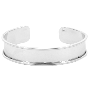 M&eacute;tal DQ support bracelet (pour cuir/cordon 10mm) argent&eacute; (sans nickel)