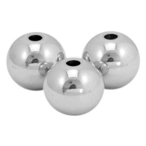 Perles en acier inox 6mm argent&eacute; (inox)