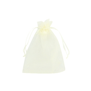 Sachet &agrave; bijoux en organza 7x9cm jaune clair