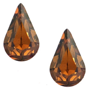 Swarovski Elements diff&eacute;rentes formes 4328 - 10x6mm goutte feuille d'or Smoked topaz