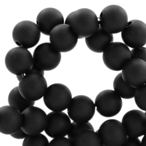 Perles acryliques 8mm mat noir profond