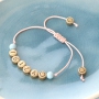 Bracelets macram&eacute; avec perles alphabet en m&eacute;tal DQ