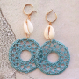 Boucles d&rsquo;oreilles en style soutache avec pendentifs au crochet et m&eacute;tal DQ 