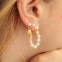 Mix and match des clous d'oreilles en acier inoxydable et perle 
