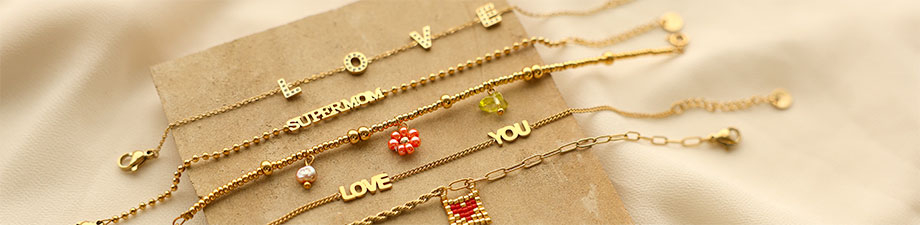 Nouveau: boucle d'oreille et bracelet en acier inoxydable