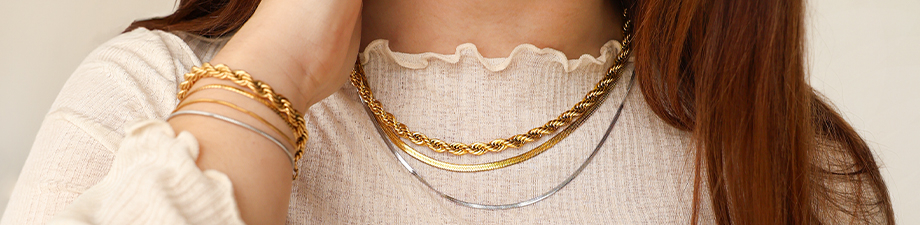 Nouveau: colliers et bracelets en acier inoxydable