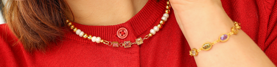 Waouh! Breloques en acier et et connecteur avec zirconium