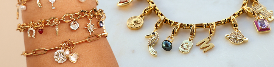 Breloques et connecteurs en laiton TQ brillants