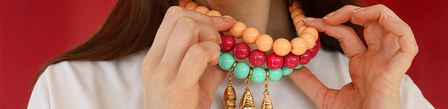 Nouveaux colliers en perles acryliques rondes BY31&reg;